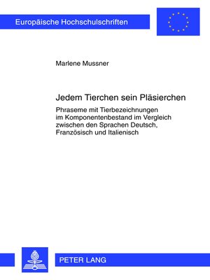 cover image of Jedem Tierchen sein Plaesierchen